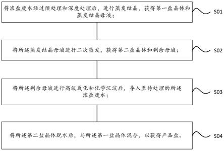 濃鹽廢水的蒸發(fā)結晶母液處理方法及系統與流程