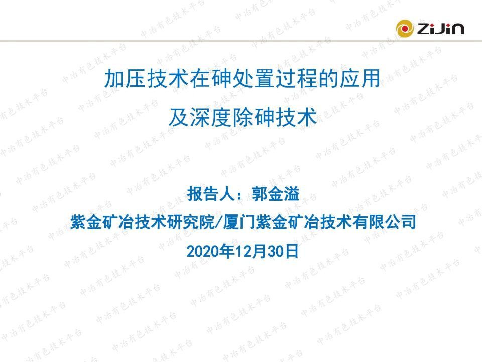 加壓技術(shù)在砷處置過(guò)程中的應用及深度除砷技術(shù)