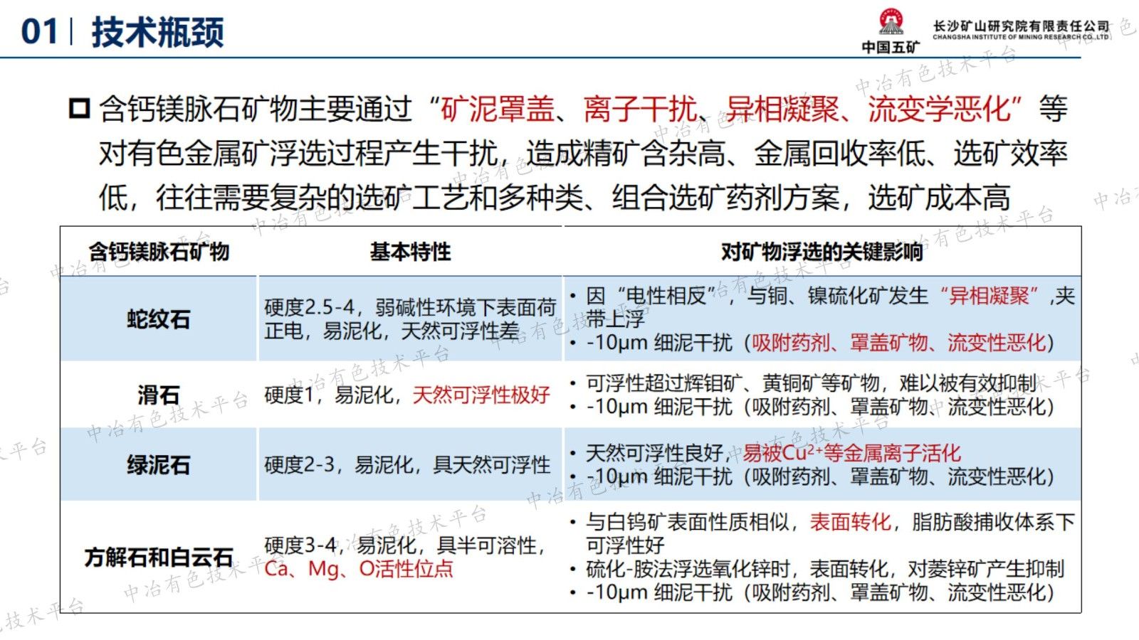 含鈣鎂脈石礦物的有色金屬礦選礦藥劑 發(fā)展及應用